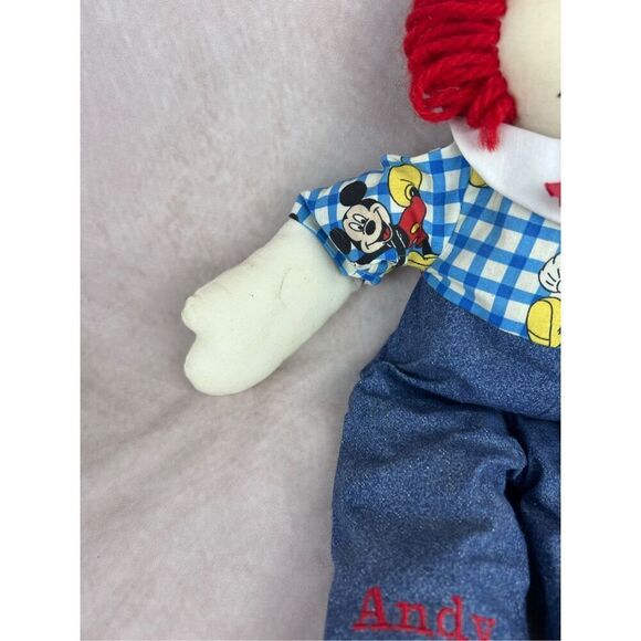 Vintage Handmade Raggedy Ann Andy Doll Mickey Mouse Clothes - Picture 3 of 6